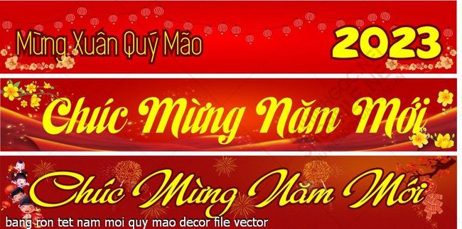 bang ron tet nam moi quy mao decor file vector